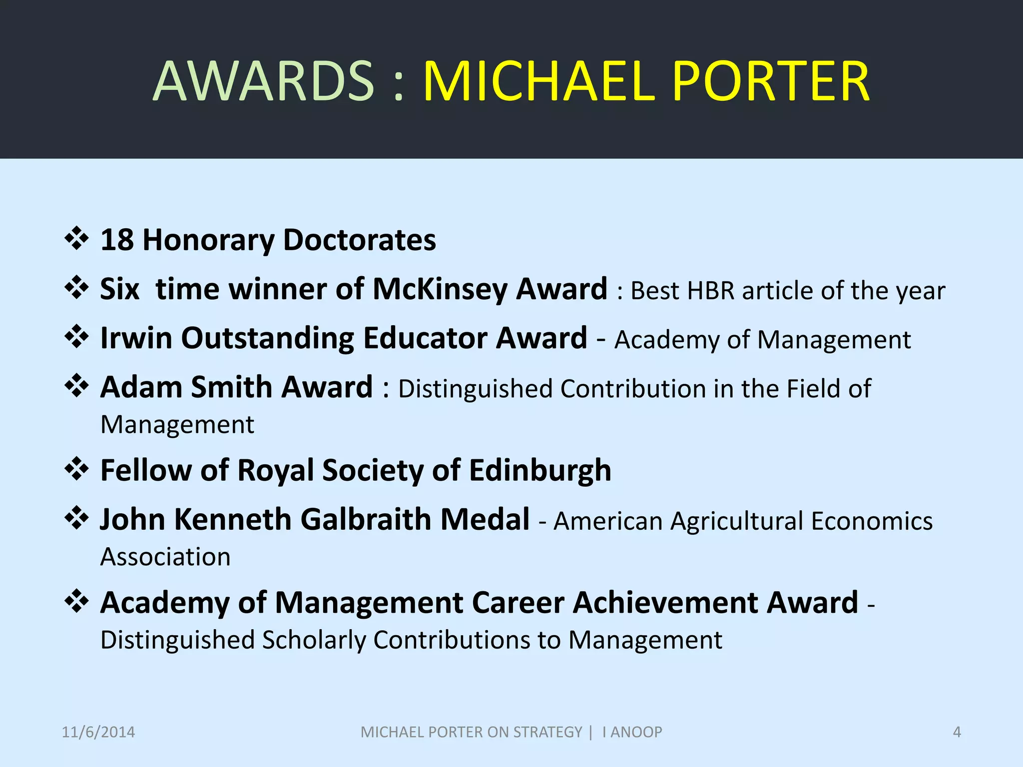 Michael Porter Strategy PPTX Business Administration Business