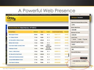 A Powerful Web Presence




CENTURY 21® listings are also displayed on most MLS-enabled real estate sites.
 