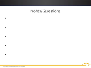 Notes/Questions
•

•

•

•

•
 