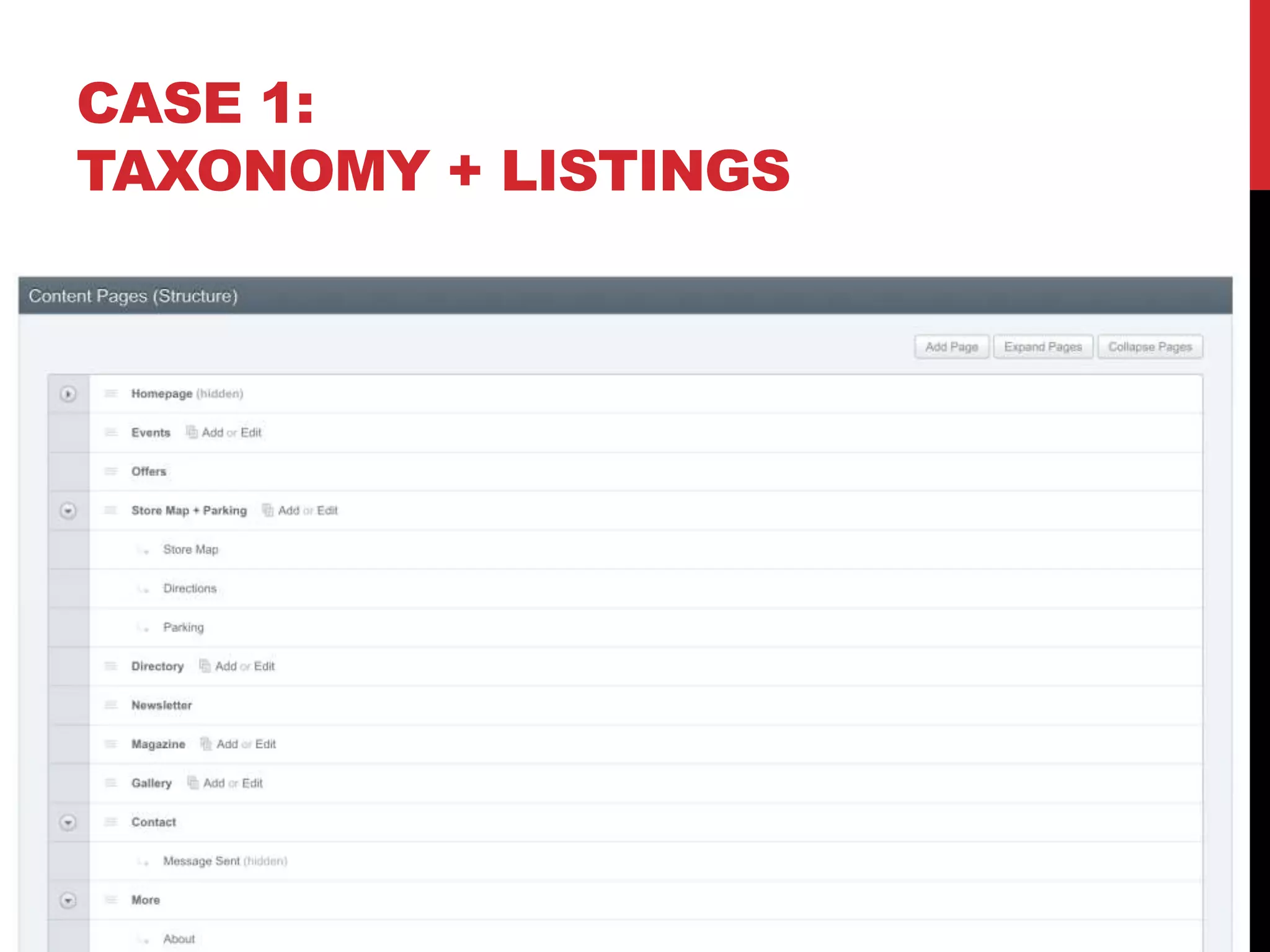 CASE 1: TAXONOMY + LISTINGS 