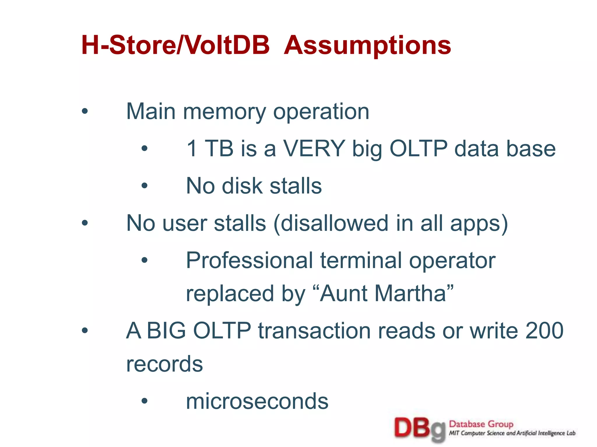 The DBMS Landscape – Performance  NeedsOther appshighlowhighhighOLTPData Warehouse