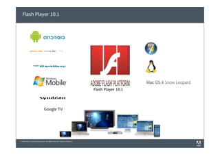 Flash Player 10.1




                                                                              Flash Player 10.1



                                 Google TV




© 2010 Adobe Systems Incorporated. All Rights Reserved. Adobe Confidential.
 