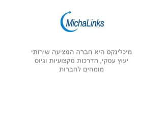 מיכלינקס היא חברה המציעה שירותי יעוץ עסקי ,  הדרכות מקצועיות וגיוס מומחים לחברות 