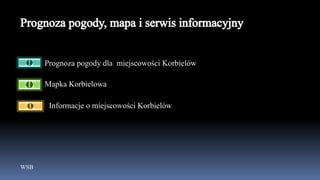 WSB
Prognoza pogody dla miejscowości Korbielów
Mapka Korbielowa
Informacje o miejscowości Korbielów
 
