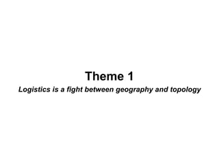 Theme 1 Logistics is a fight between geography and topology 