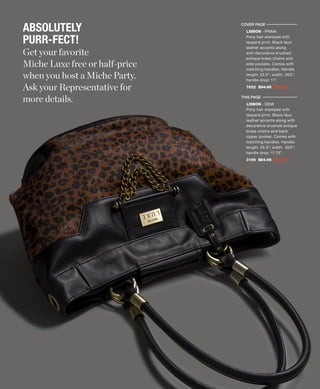 Miche Lisbon Luxe Demi Shell Black Leopard Print Purse Handbag