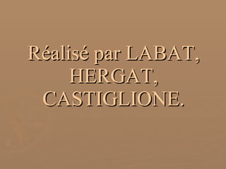 Réalisé par LABAT, HERGAT, CASTIGLIONE. 