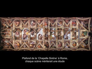 Plafond de la ‘Chapelle Sixtine’ à Rome,
chaque scène mériterait une étude