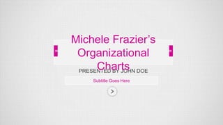 PRESENTED BY JOHN DOE
Subtitle Goes Here
Michele Frazier’s
Organizational
Charts
 