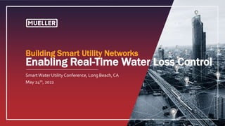 Building Smart Utility Networks
Enabling Real-Time Water Loss Control
SmartWater Utility Conference, Long Beach, CA
May 24th, 2022
 