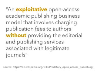 Appearances can be deceiving: how to avoid 'predatory' publishers