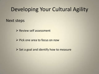 Cultural agility 