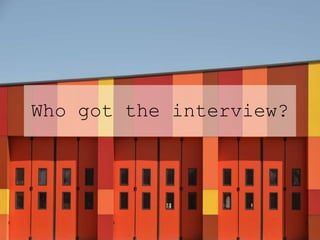 Who got the interview?
 