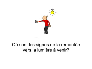 Où sont les signes de la remontée
vers la lumière à venir?
 