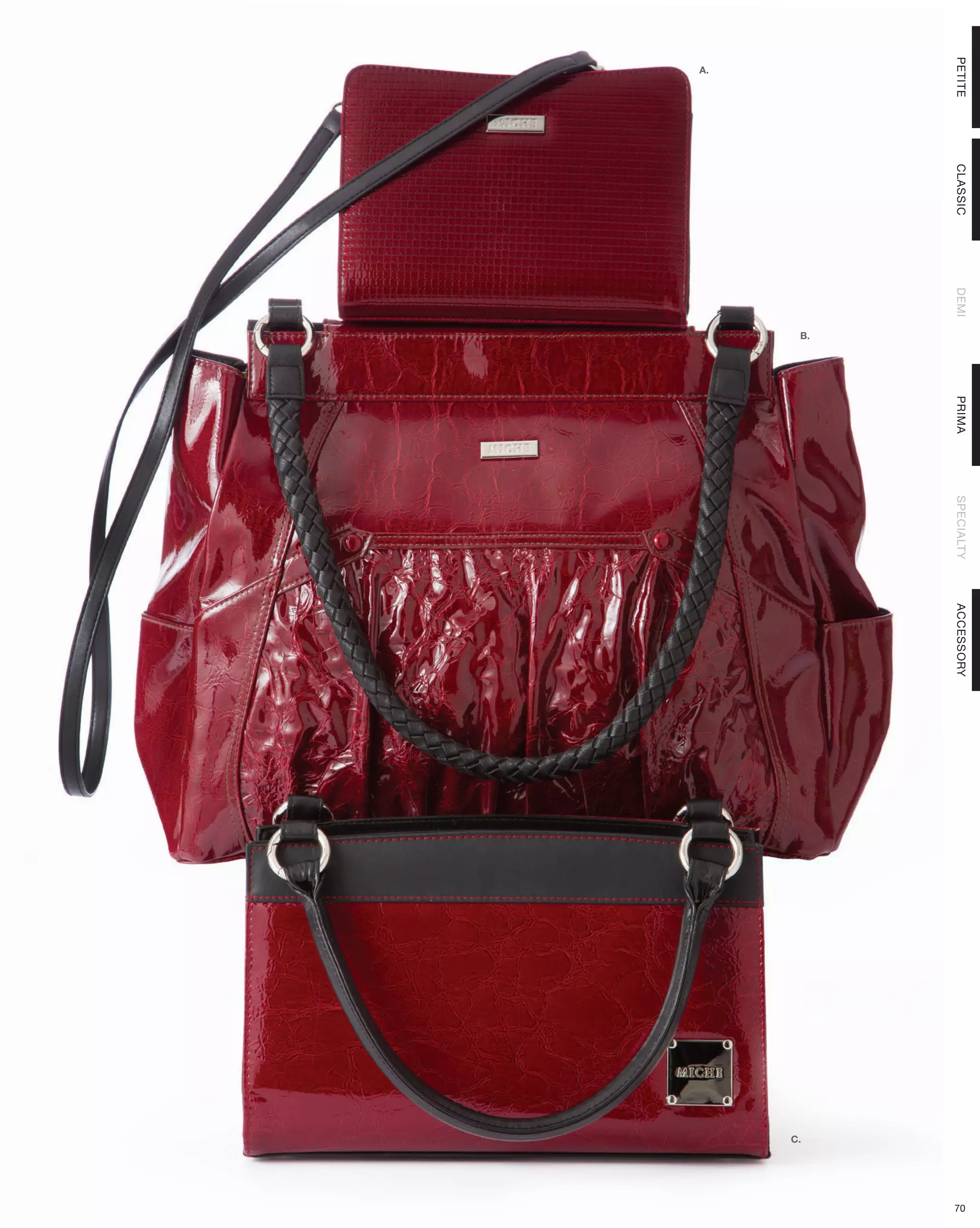 PETITE   CLASSIC   DEMI        PRIMA   SPECIALTY   ACCESSORY




                                                                    70
                          B.




                                                               C.
 A.
 