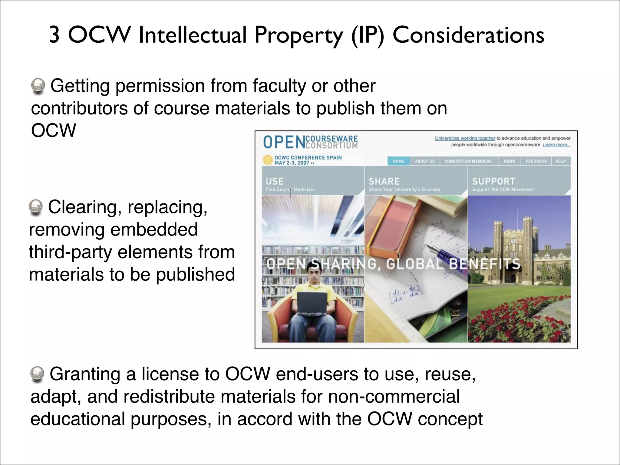 Michigan Open CourseWare dScribe and Intellectual Property introduction