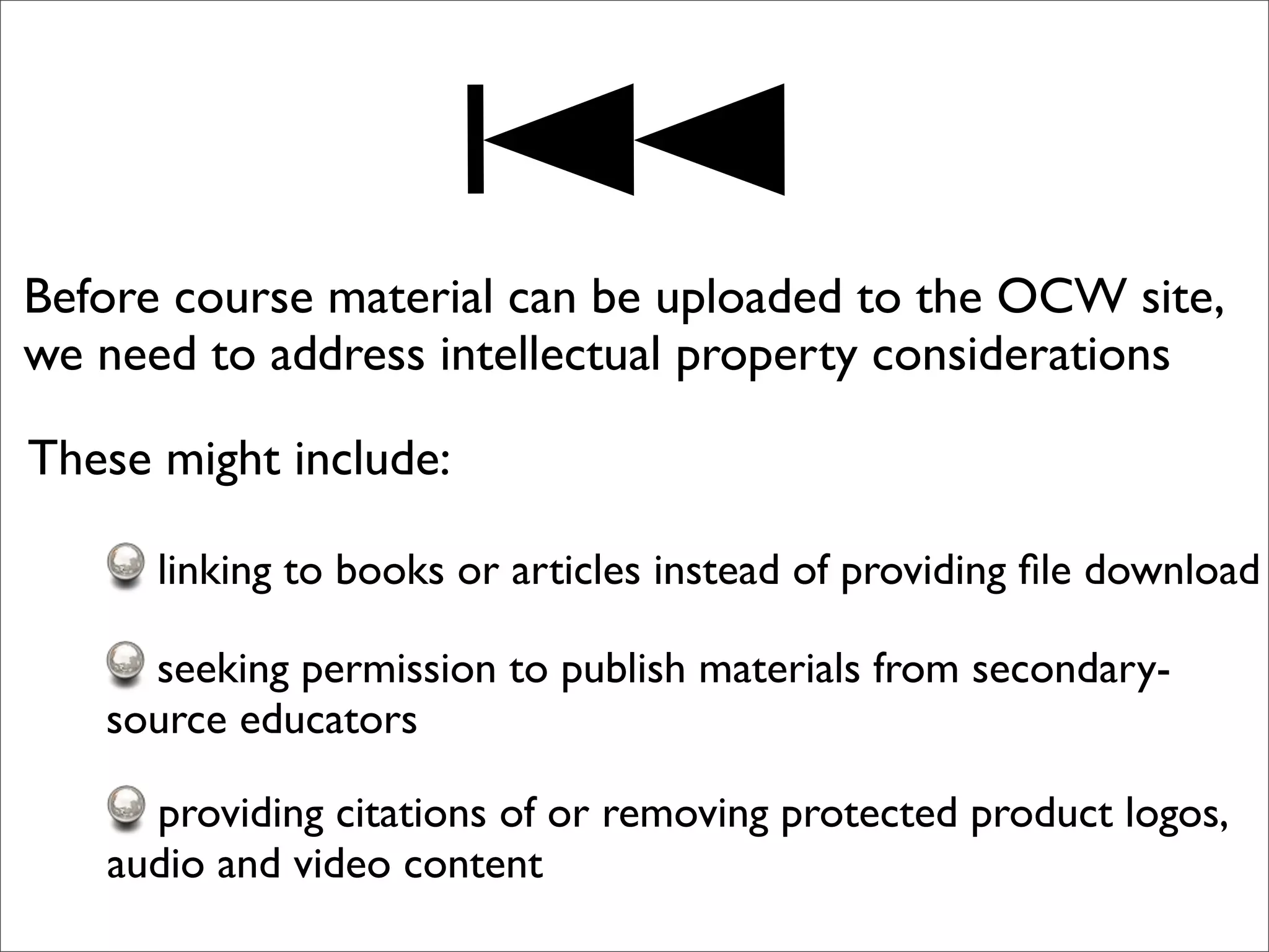 Michigan Open CourseWare dScribe and Intellectual Property introduction