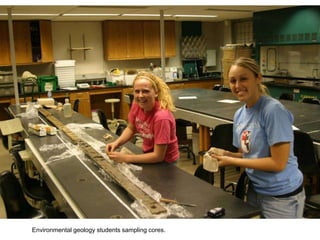 Environmental geology students sampling cores.
 