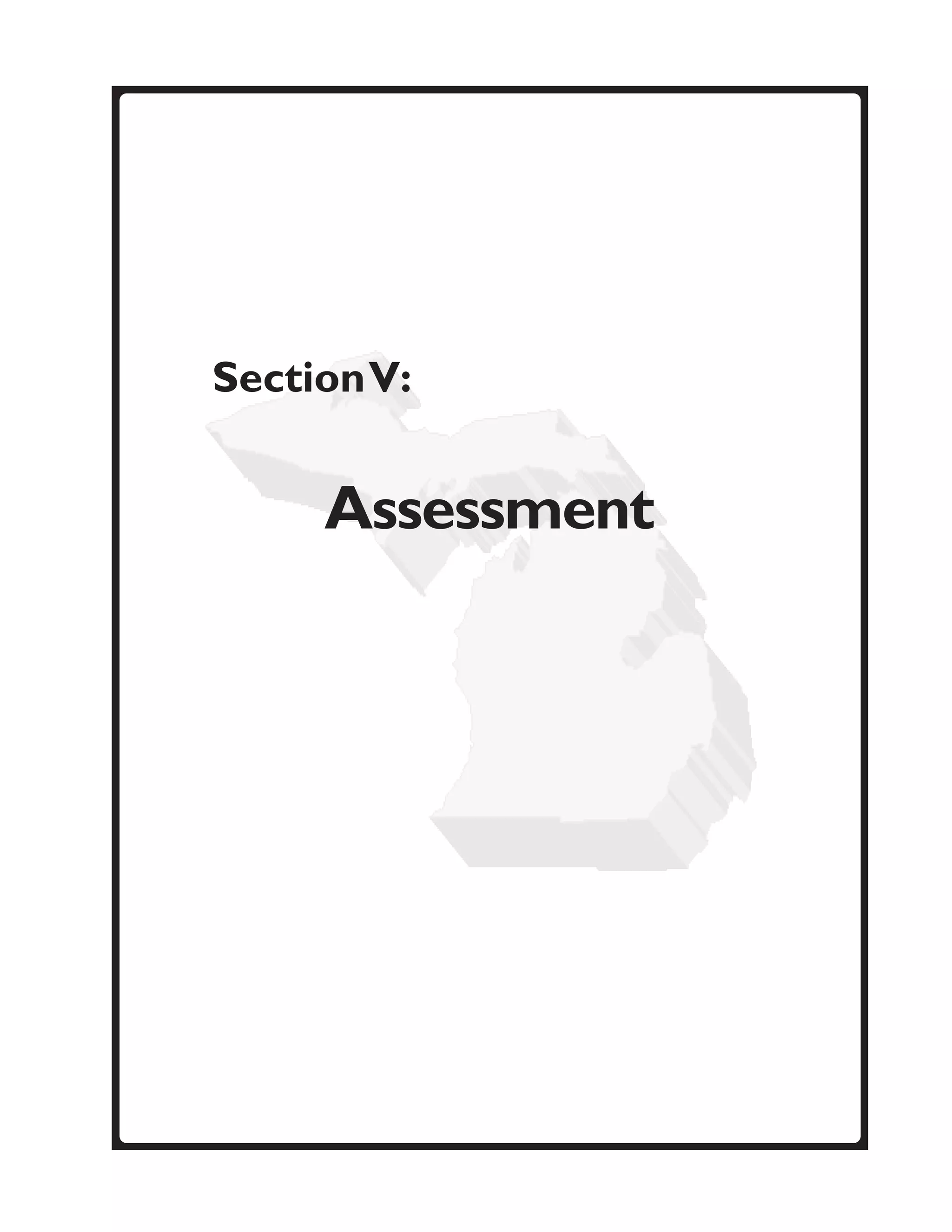Section V:


     Assessment
 