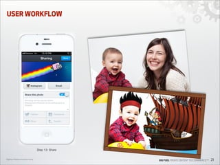 USER WORKFLOW

Step 13: Share
Digiday’s Mobile Innovation Camp

BIG FUEL FROM CONTENT TO COMMERCETM

21

 