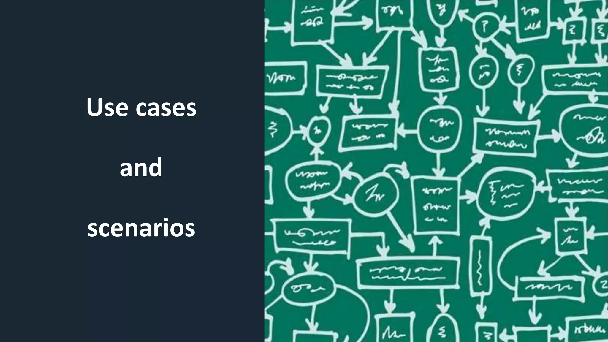 Use cases
and
scenarios
 