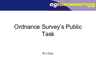 Ordnance Survey’s Public
Task
M J Cory
 