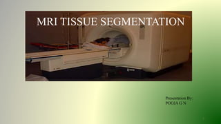 MRI TISSUE SEGMENTATION
Presentation By:
POOJA G N
1
 