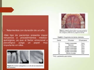 - T
ratamientos con duración de un año.
-Este tipo de pacientes presenta mayor
renuencia a procedimientos médico-
quirúrgicos, ya que el factor emocional y
psicológico juega un papel muy
importante en ellos.
 