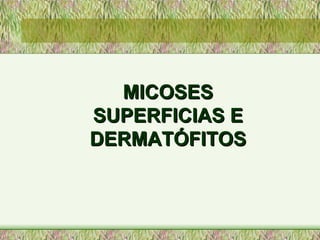 MICOSES SUPERFICIAS E DERMATÓFITOS 