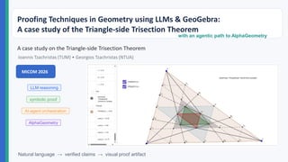 Proofing Techniques in Geometry using LLMs & GeoGebra | PDF