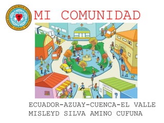 MI COMUNIDAD
ECUADOR-AZUAY-CUENCA-EL VALLE
MISLEYD SILVA AMINO CUFUNA
 