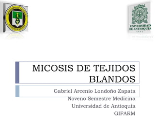 MICOSIS DE TEJIDOS BLANDOS Gabriel Arcenio Londoño Zapata Noveno Semestre Medicina Universidad de Antioquia GIFARM 
