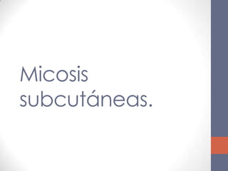 Micosis
subcutáneas.
 