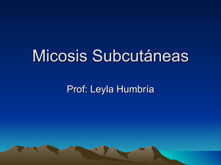 Micosis Subcutáneas Prof: Leyla Humbría 