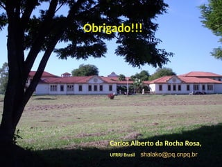 Carlos Alberto da Rocha Rosa,
UFRRJ Brasil shalako@pq.cnpq.br
Obrigado!!!
 