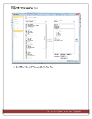 D O N G N G U Y E N & T E A M Page 250
3. Dưới Main Tabs, click View, sau đó click New Tab.
 