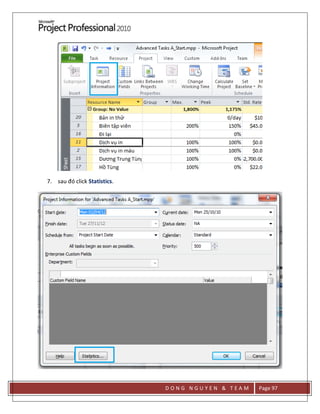D O N G N G U Y E N & T E A M Page 97
7. sau đó click Statistics.
 