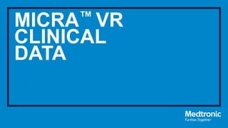MICRA™ VR
CLINICAL
DATA
 