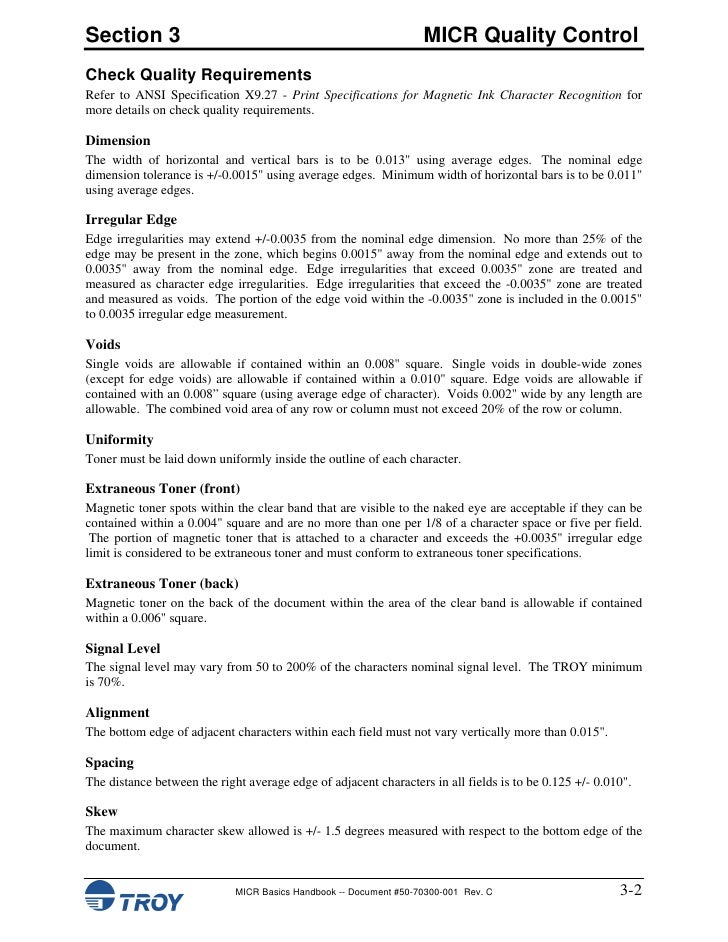micr basics handbook micr sheet