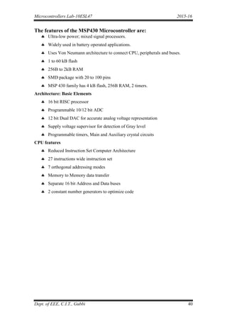 Micrcontroller iv sem lab manual | PDF