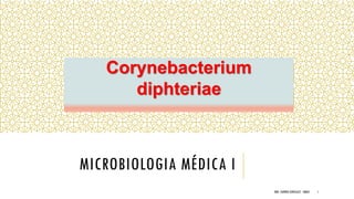 MICROBIOLOGIA MÉDICA I
Corynebacterium
diphteriae
DRA. SANDRA GONZALEZ - UMAX 1
 