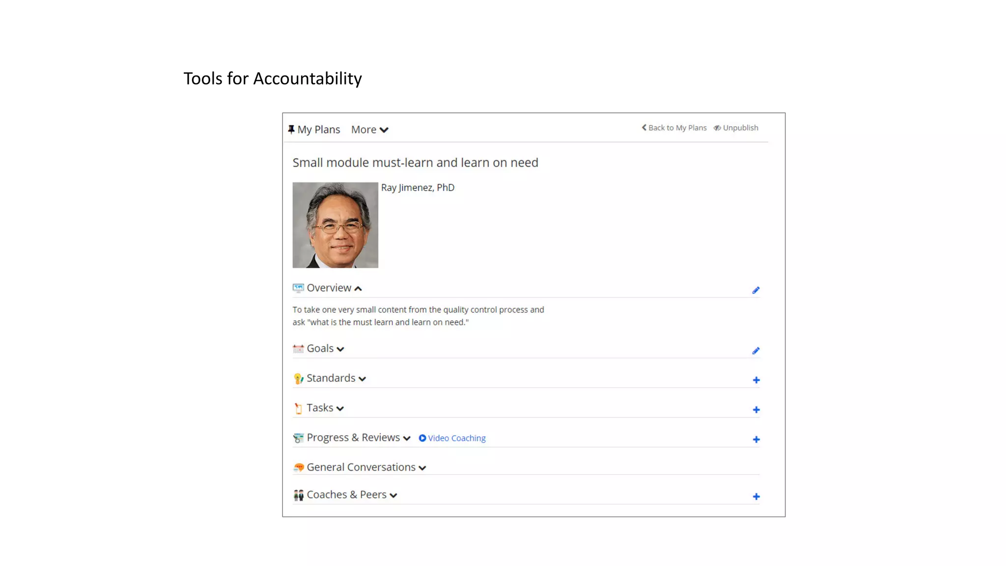 Tools for Accountability
 