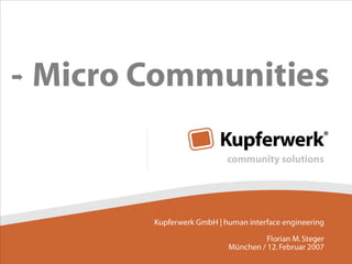 Micro Communities