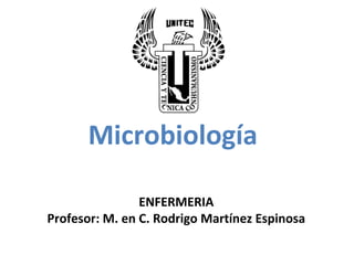 Microbiología

                ENFERMERIA
Profesor: M. en C. Rodrigo Martínez Espinosa
 