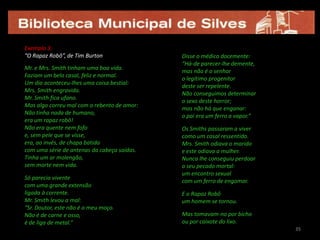 25| ENQUADRAMENTO NA PÓS-MODERNIDADEEXPANSÃO E AFIRMAÇÃO DA MICRO-FICÇÃO ↔ CONTEXTO PÓS-MODERNO PÓS-MODERNIDADE (na literatura)	- privilegia a hibridez e a contaminação de temas, formas e processos	- apresenta uma propensão dominantemente paródica 	- combina, cruza e/ou alterna traços e tendências clássicas e modernas	- adopção crescente do formato portátil ** numa dupla vertente: no tamanho físico do livro/dispositivo digital de leitura (em papel ou como audio-book ou e-book) e na duração das histórias[A nível da interpretação textual] já não é suficiente dizer: “Aqui está o texto para demonstrar o que digo” [critério moderno], nem tão pouco “Aqui está a intenção do autor para certificar a análise” [critério clássico]. Em seu lugar, o que parece estar em jogo é a necessidade de dizer: “Aqui está esta leitura para desarticular a intenção do autor e a intenção evidente do texto”.(Lauro Zavala)PÓS-MODERNIDADE= hiperbolização da polissemia e da experimentação modernas + reciclagem irónica das convenções da narrativa clássica(Lauro Zavala)2525