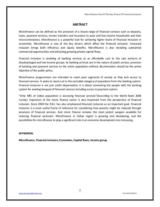 Microfinance research report picture