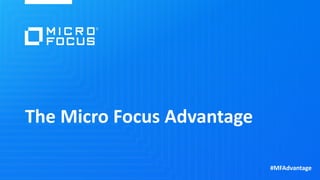 The Micro Focus Advantage
#MFAdvantage
 