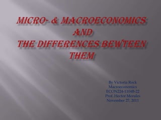 By Victoria Rock
  Macroeconomics
ECON224-1104B-22
Prof. Hector Morales
 November 27, 2011
 
