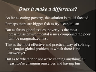 Loans are established through peer-to-peer lending Kiva and business profiles 