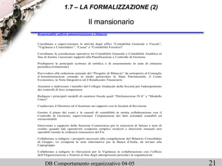 Il mansionario 1.7 – LA FORMALIZZAZIONE (2) 